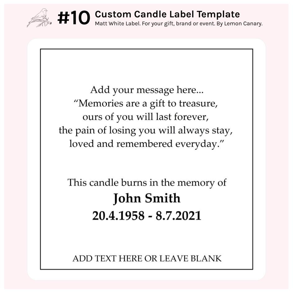 Custom Candle Labels - Blank or Printed Labels