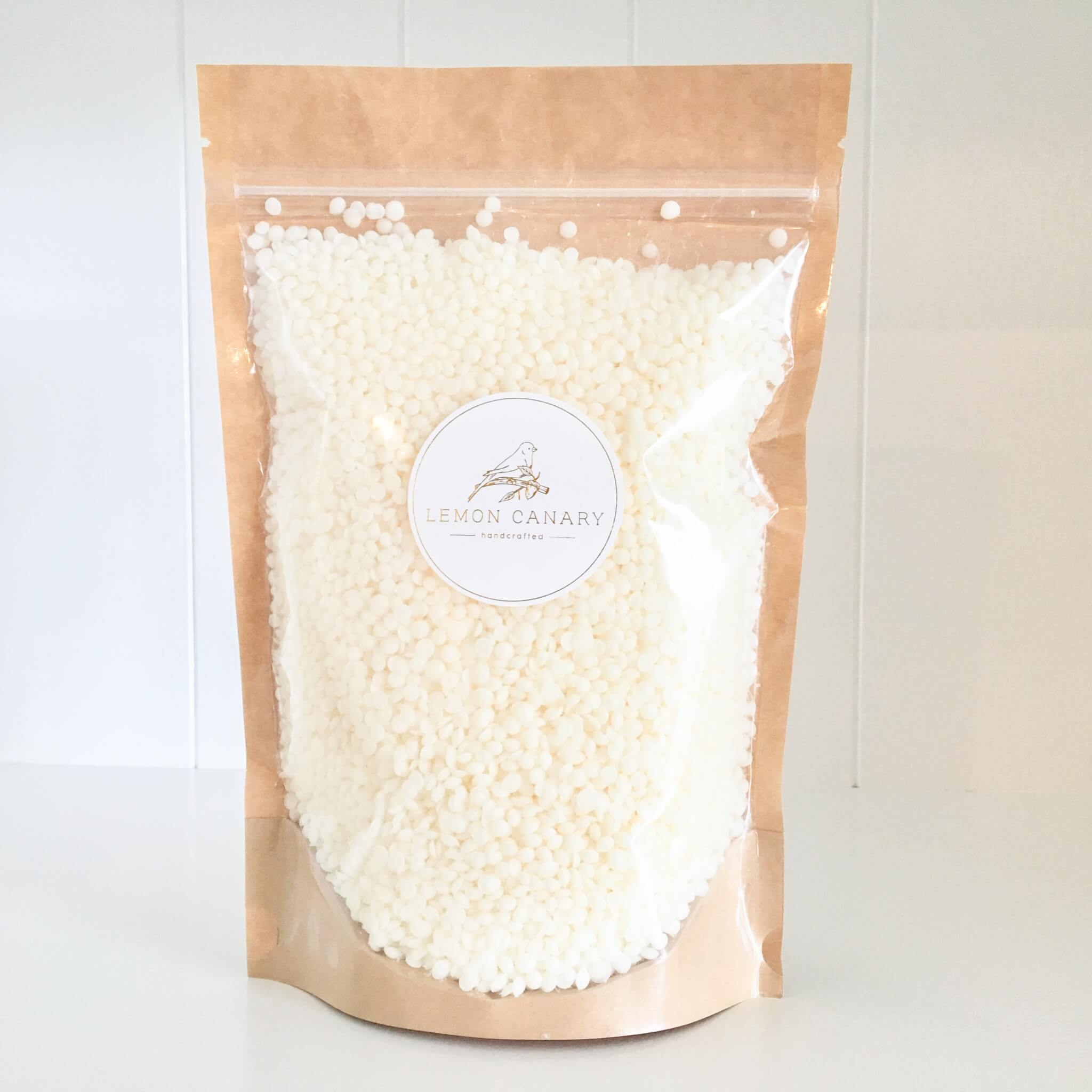 500g pouch of Lemon Canary natural soy wax for candlemaking