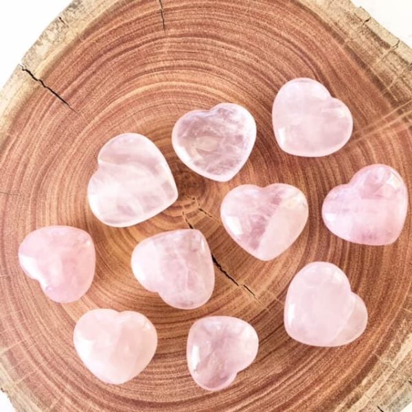 Rose Quartz Heart Shaped Crystals