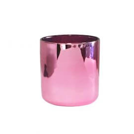 390ml Pink Glass (Double Wick, 10.5cm high x 9.5cm dia)