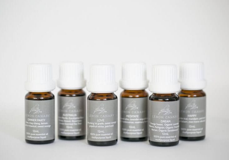 Organic essential oil set in 15ml amber glass bottles